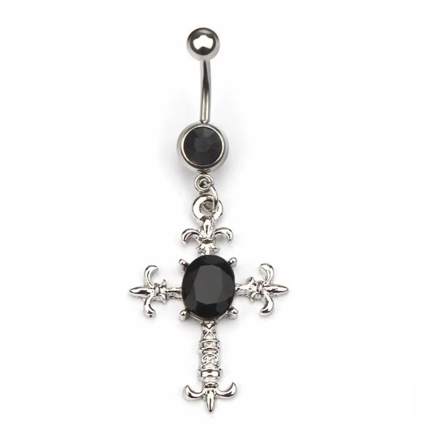 D0550 Cross Belly Navel Button Ring Mix Colors01234562997302