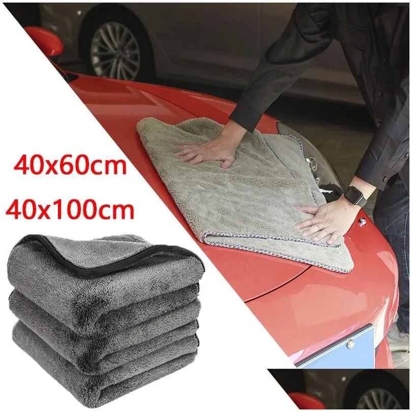 Microfiber Towel Super Absorbent Car Cleaning Detailing Cloth Auto Care Drying Towels Care Cleaning Polishing Cloths 40x60/100cm