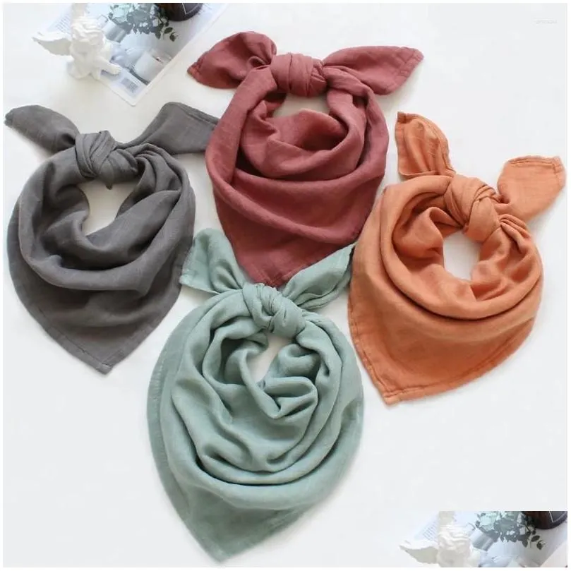 Blankets 60x60cm Muslin Squares Baby Swaddle Blanket Bib Scarf Handkerchief Burp Cloth Set