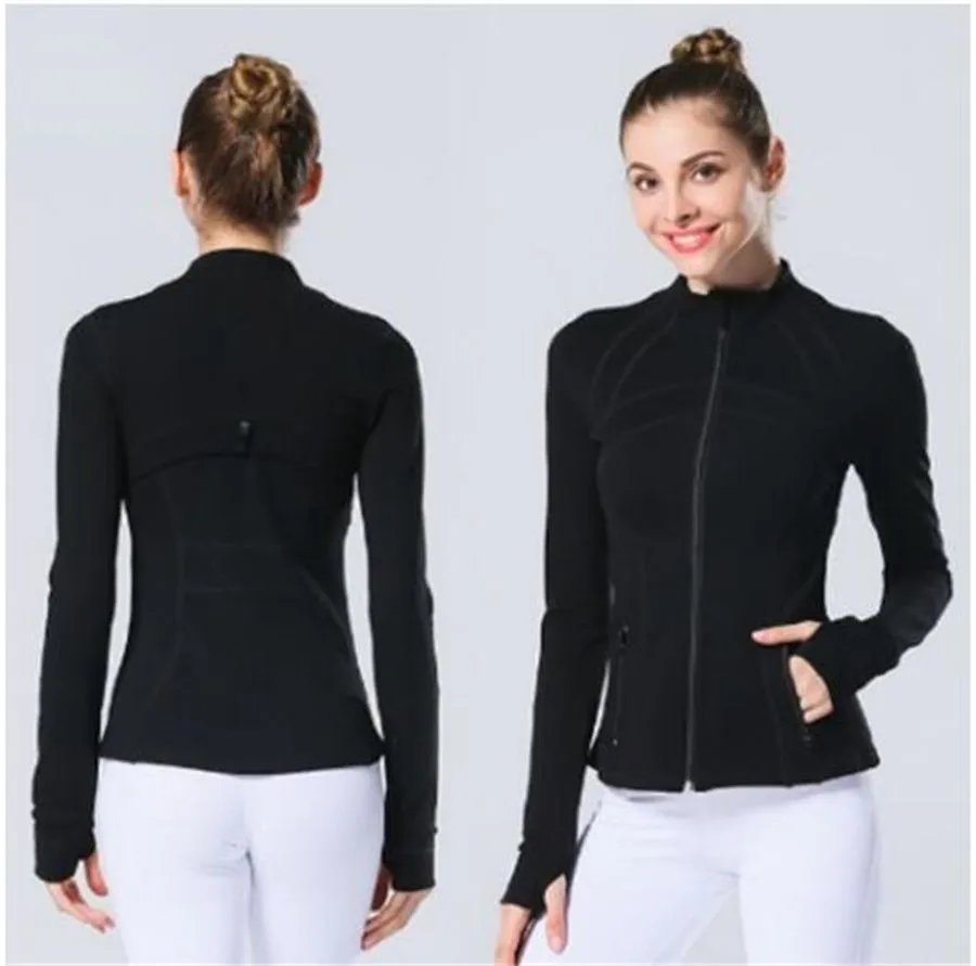 LU-088 2023 Yoga Jacket Women`s LL Define Workout Sport Coat Fitness Jacket Sports Quick Dry Activewear Top Solid Zip Up Sweatshirt Sportwear Hot