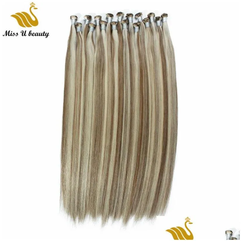 Human Hair Weaves 2 Bundles Remy Hand Tie Weft Weave High Quality Humanhair Extension Wholesale Color Customizable Drop Delivery Produ Dhmsl