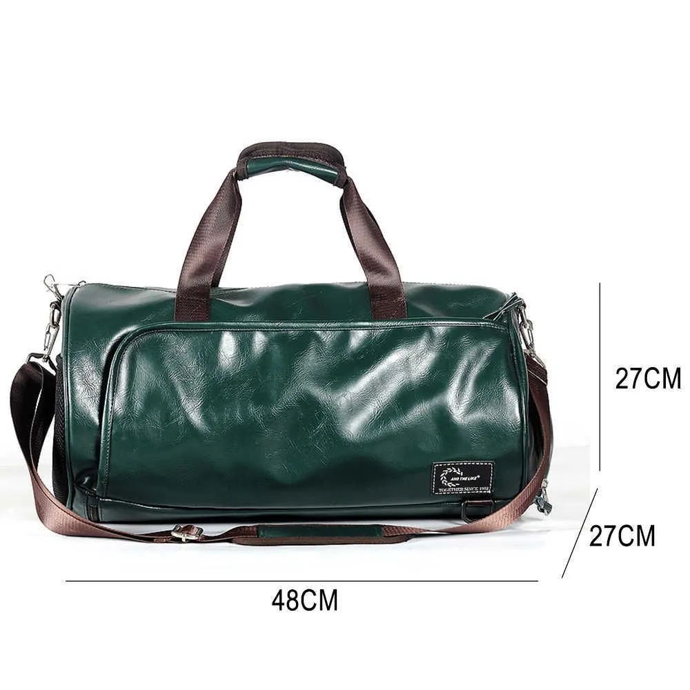 PU Gym Bag Backpack Fitness Bags Dry Wet Separation for Shoes Outdoor Shoulder Gymtas Tas Sac De Sport Mochila Sportbag X245A Q0705