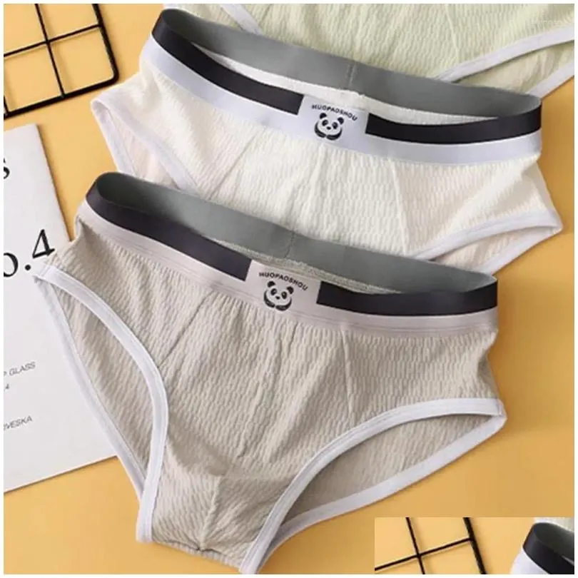 Underpants Men Briefs Men`s Casual Panda Pattern With Wide Elastic Waistband For Breathable Comfort Stretchy Fit