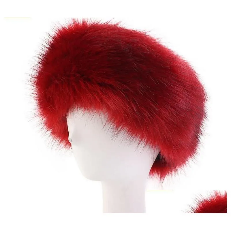 Headbands Womens Faux Fur Winter Headband Women Fashion Head Wrap P Earmuffs Er Hair Accessories Ship Drop Delivery Jewelry Hairjewel Dhc4I
