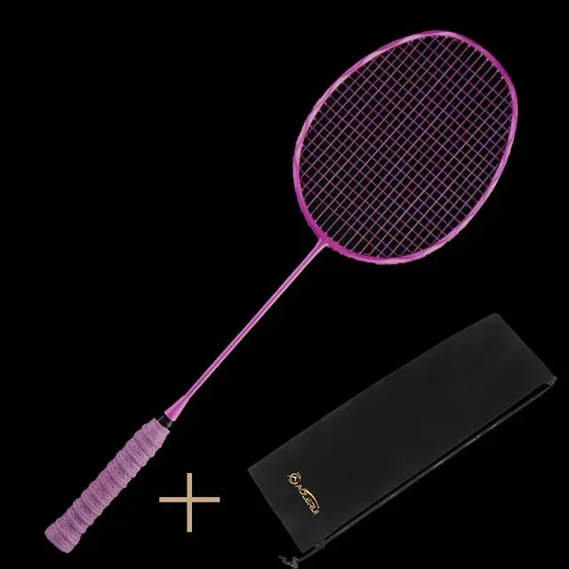 Badminton Rackets 1pcs Ultralight Badminton Racket Carbon Badminton Racquet Carbon Fiber Grips Offensive Defensive Training Racket With Bag