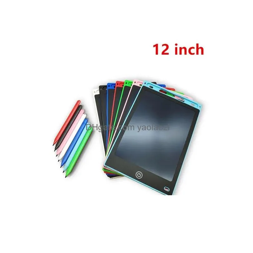 12 inch lcd writing tablet drawing board blackboard handwriting pads gift for adults kids paperless notepad tablets memos green or color handwriting with pen