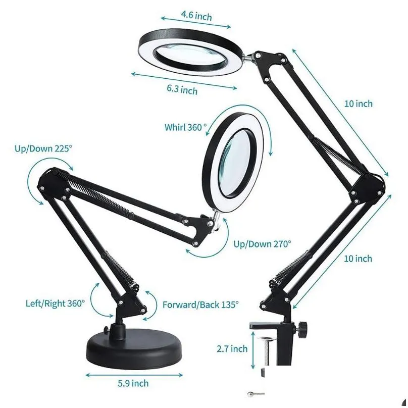 Table Lamps Magnifying Glass USB LED 8 Times Lamp Cold Clamp Lamp, Used To Repair Tattoos, Skin Care And Beauty Tools