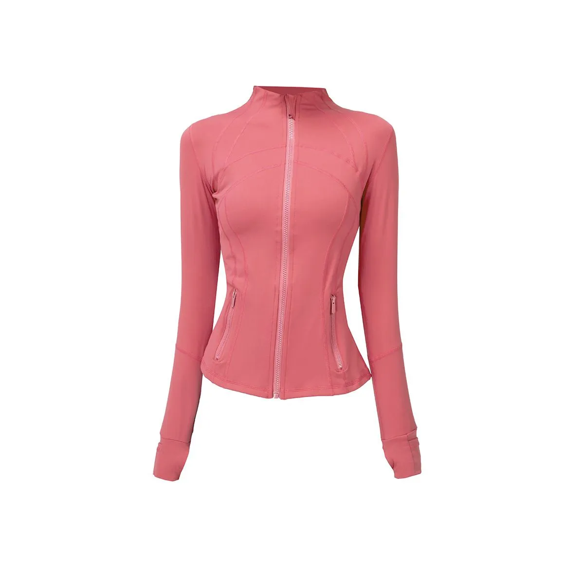 Womens Designer Jacket Define Jacket Fitness Yoga Outfit Womens Jacket Slim Sports Jacket Stand up Collar Zipper Long Sleeve Tight Yogas Shirt Gym Thumb Athtic