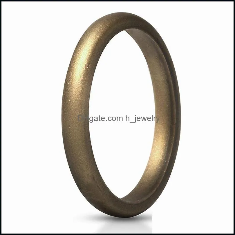 Band Rings Women Sile 2.7Mm Flexible Rubber Colorf Wedding Ring Jewelry Fashion Finger Drop Delivery Dhgarden Dhbaf