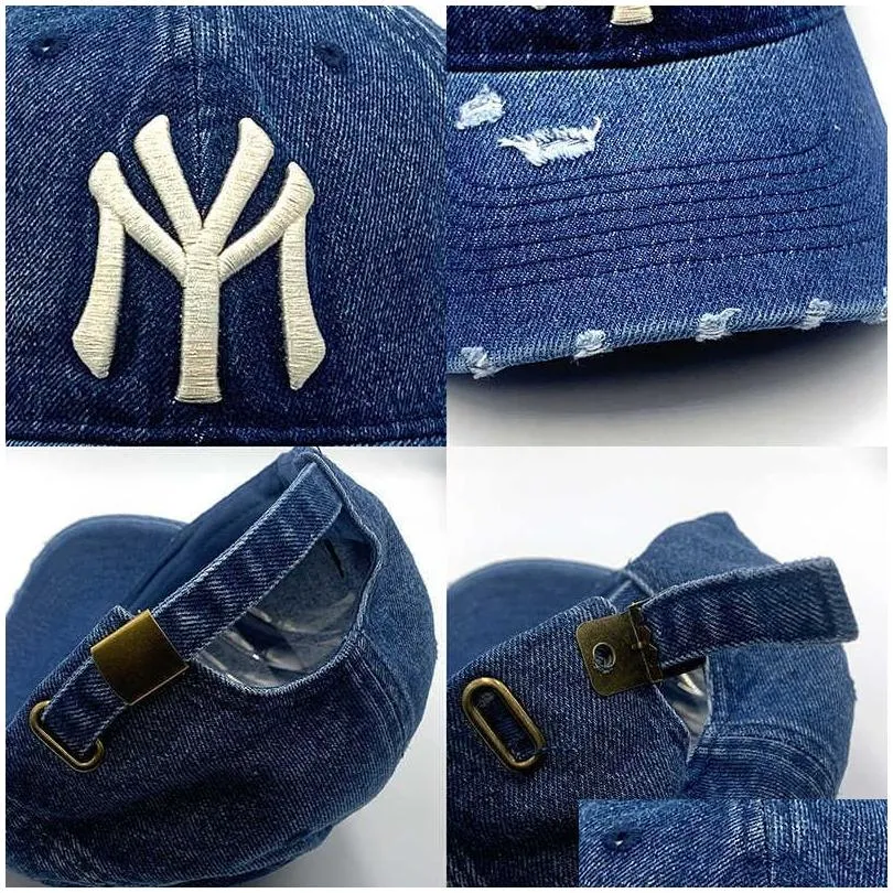 New Brand Denim Baseball Cap Men Women Embroidery Letter Jeans Snapback Dad Hat Casquette Summer Sports USA Hip Hop Cap Gorras Q0911