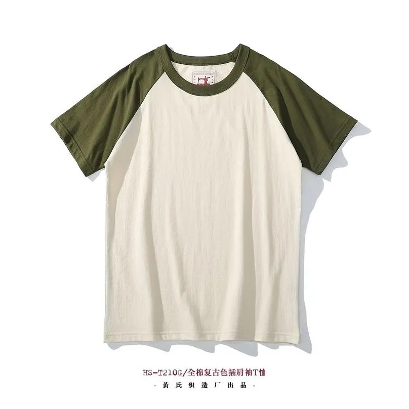 Men`S T-Shirts Akkad Kuti Japanese Retro Style Male Crew Neck Raglan Sleeves Tshirts Student Casual Good Collocation Tee 100% Cotton 2 Dhlqg