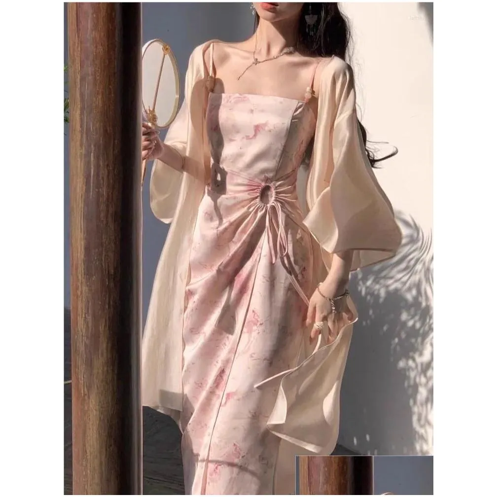 Casual Dresses Women Elegant Vintage Spaghetti Strap Midi Summer Birthday Evering Party Robe OL Backless Bandage Clothes