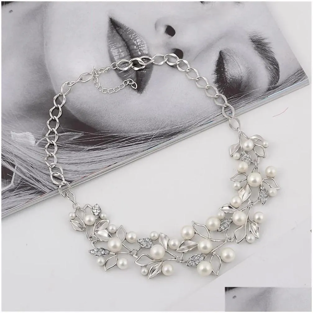 Pearl Necklaces Pendants Leaves Statement14k Gold Necklace Women Collares Ethnic Jewelry For Women Gifts