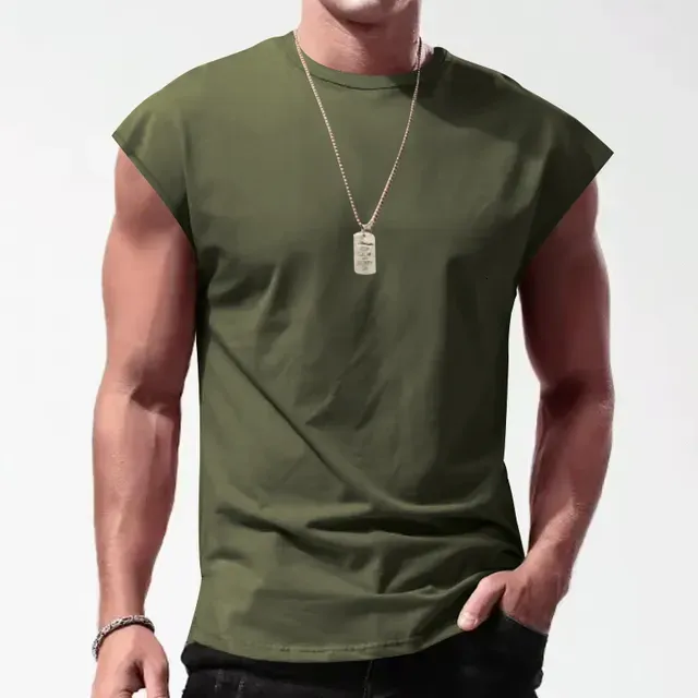 Men`s Tank Tops Gym Clothes Loose Shoulder Top Quickdry Sleeveless Tshirt Suit Athletic Training Basketball Vest Iron Stroke 230427