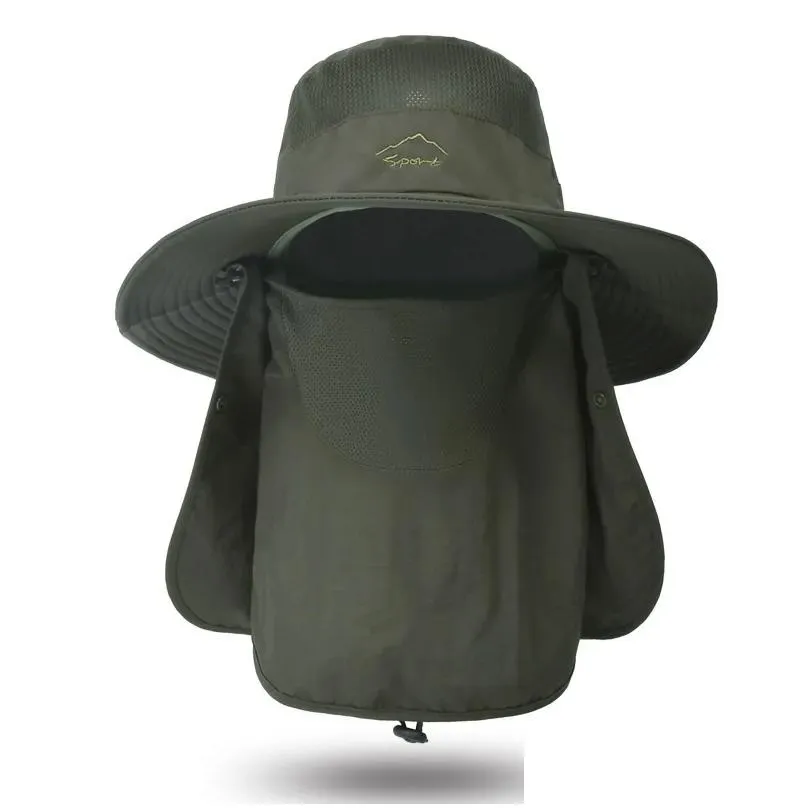 Stingy Brim Hats Bucket Sun Hat Protection Spring Summer Waterproof Boonie For Fishing Hiking Garden Safari Beach 220519 Drop Delivery Dh4Fd