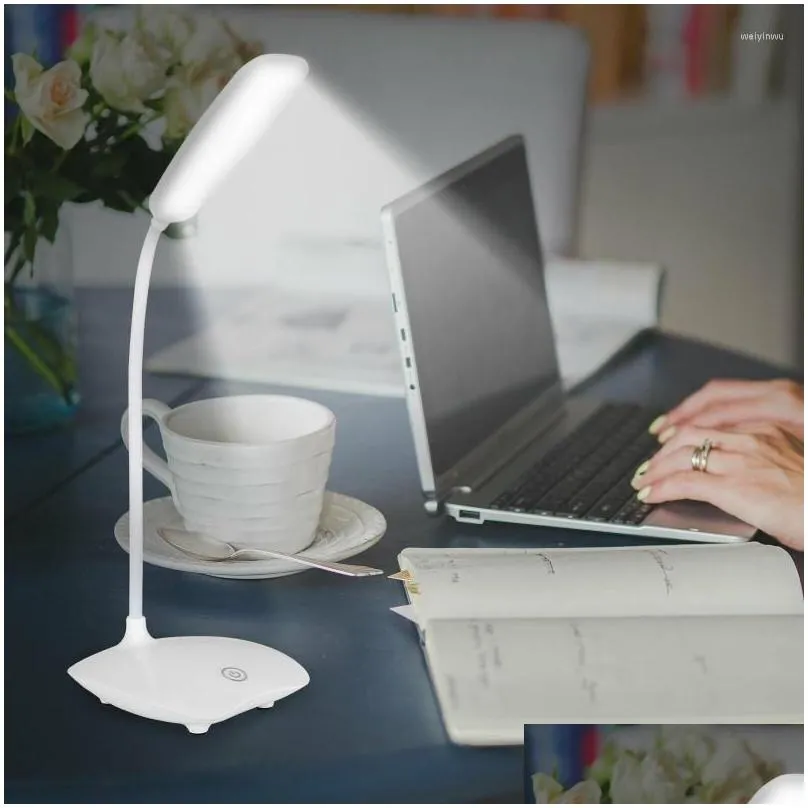 Table Lamps Led Rechargeable Desk Lamp Usb Charging Reading Light 3-Level Dimmable Eye Protection Student Study Night Lights Drop Del Dhmro