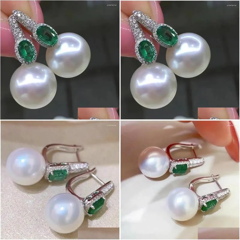 Dangle Earrings Gorgeous 10-11mm South Sea Round White Pearl Earring 925s