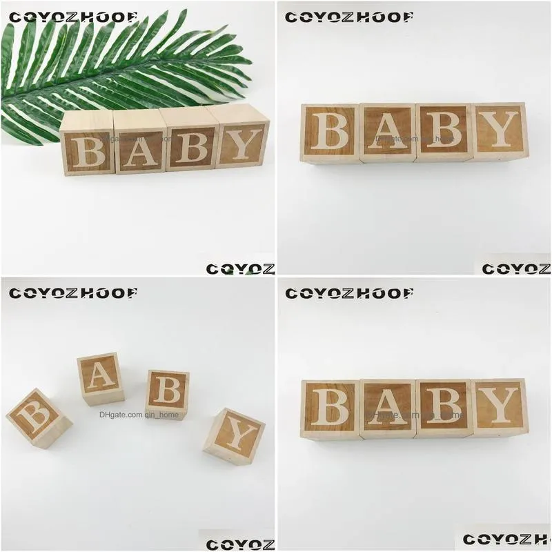 decorative objects figurines 4pcs natural nursery blocks 4cm baby rustic girl or boys decor christmas kids gifts children toys 230816