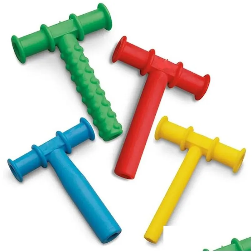 4PCS Chewing Tube Chewy Teether Baby Oral Motor Chew Tools Tuxtured Autism Sensory Therapy Toys Speech Therapy Tool 220326 ZZ