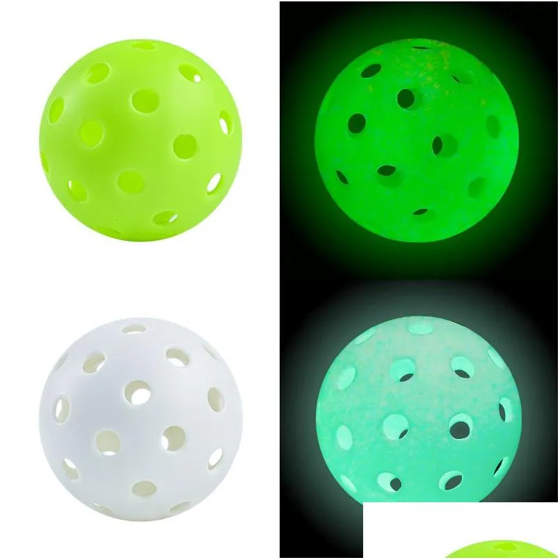 Tennis Rackets Outdoor Indoor escent Pickleball Ball 40 Holes Training Playing Sports Luminous Pickle Balls Accessories 74mm Durable