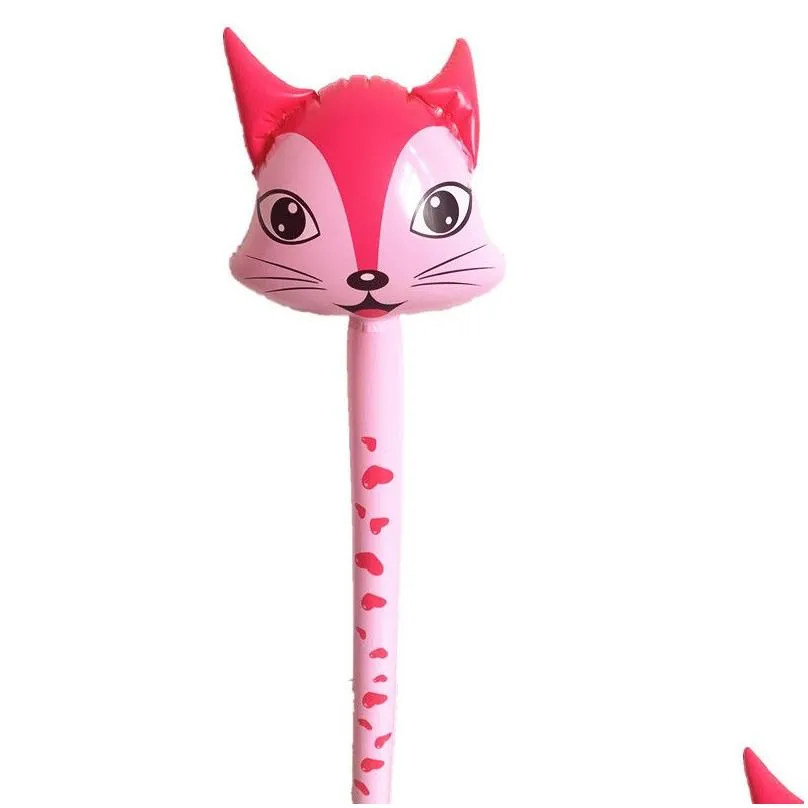 New Cartoon Tiger Rabbit Inflatable Animal Long Hammer No wounding Stick Baby Children Toys Kids Gift