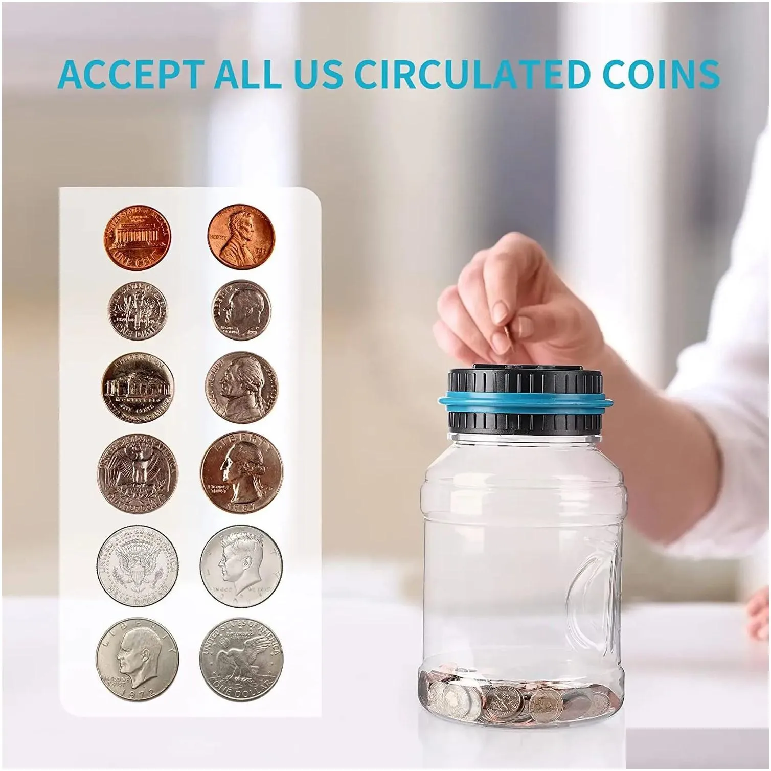 Novelty Items Electronic Piggy Bank Counter Coin Digital Lcd Counting Money Saving Box Jar Coins Storage For Usd Euro Gifts Uk Drop D Dhp4G