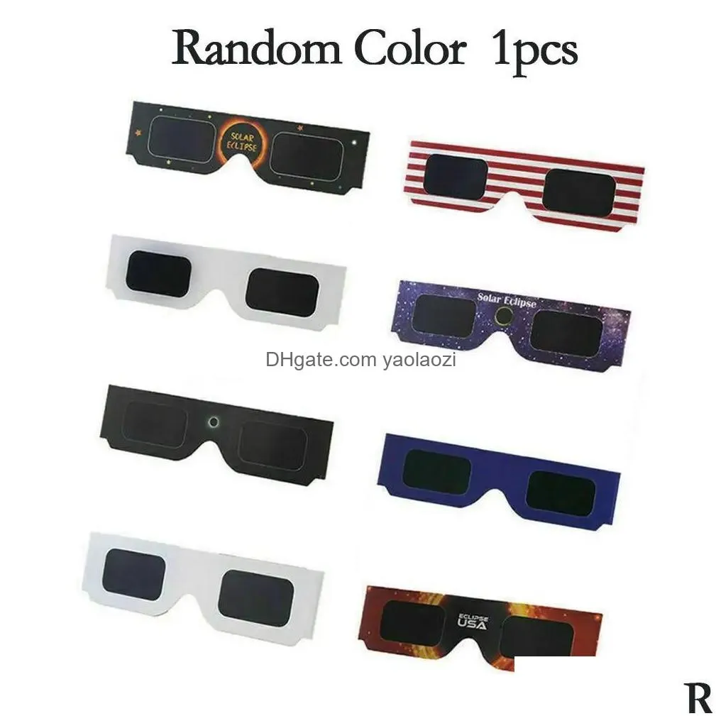 100pcs safe solar eclipse glasses paper total observation solar glasses 4/8/ 3d outdoor eclipse anti-uv viewing glasses 240411