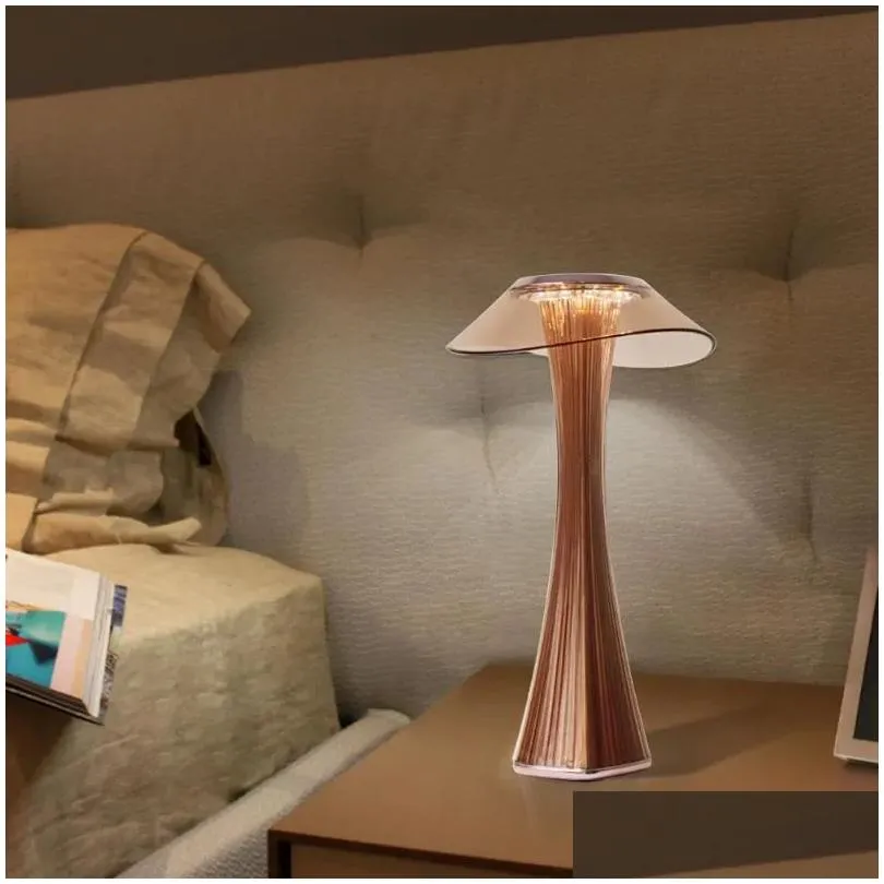 Table Lamps Portable LED USB Recharge Slim Waist Night Light Touch Bedside Desk Decor Lamp Reading Office Study Bedroom