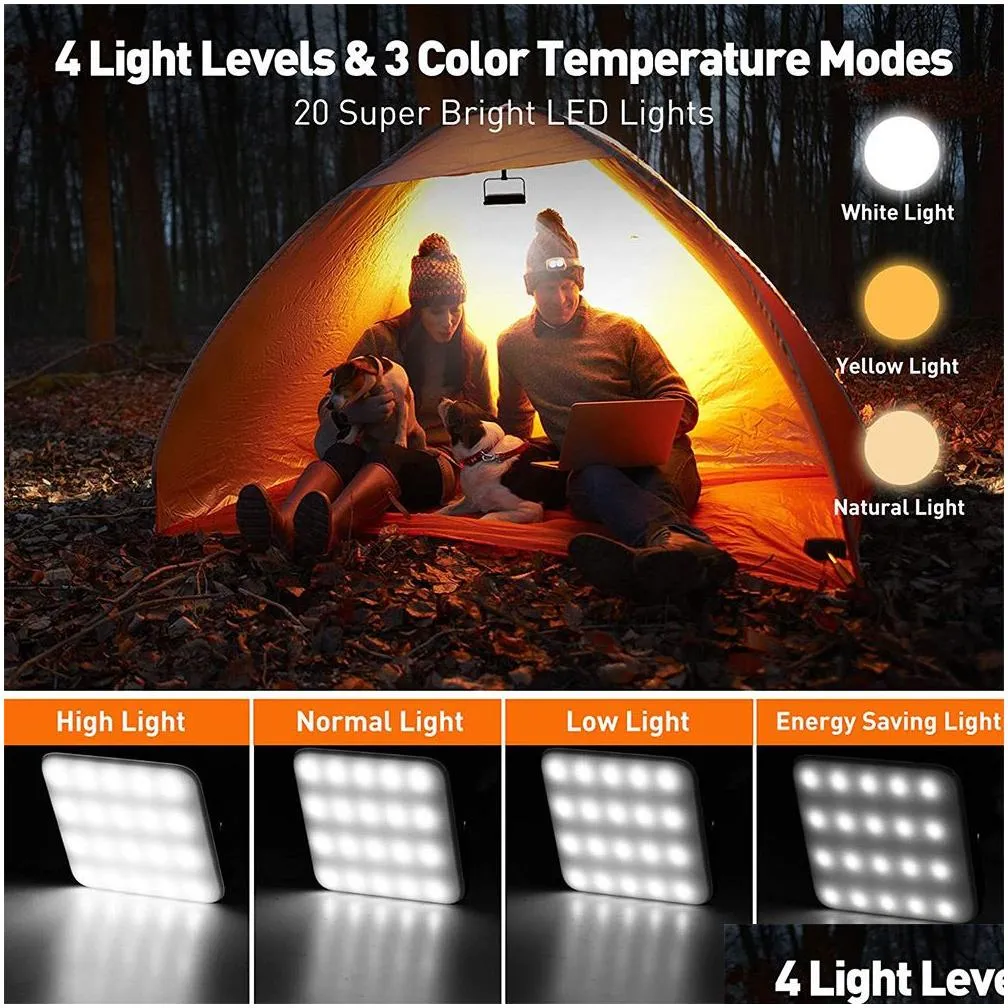 Portable Lanterns 10000mAh Rechargeable Camping Lantern Portable Outdoor Camp Light Magnet Emergency Light Hanging Tent Bulb Powerful Work Lamp