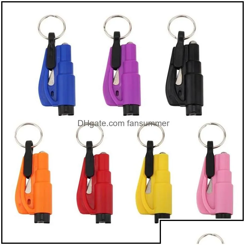 Cell Phone Straps Charms Cell Phone Straps Car Safety Hammer Spring Type Escape Window Breaker Punch Seat Belt Cutter Drop Delivery