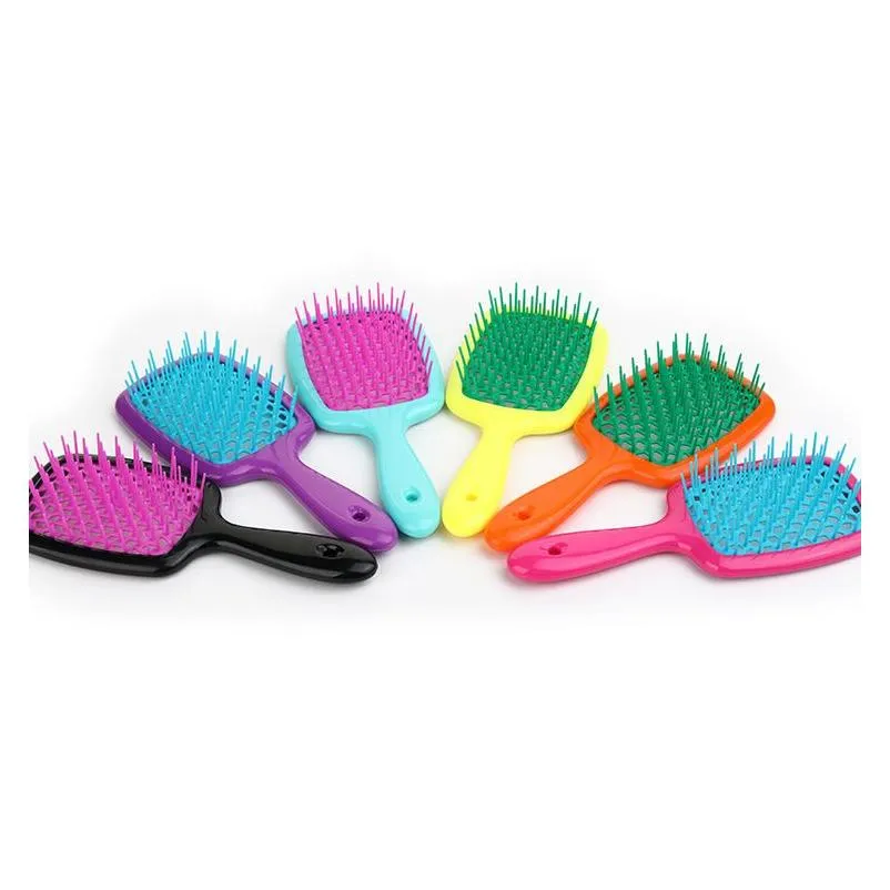 Hair Brushes Comb Fluffy Smooth Wide Teeth Curling Ribs Mas For Mesh Hollow Magic Demelant Brush Drop Delivery Products Care Styling T Dhkb1