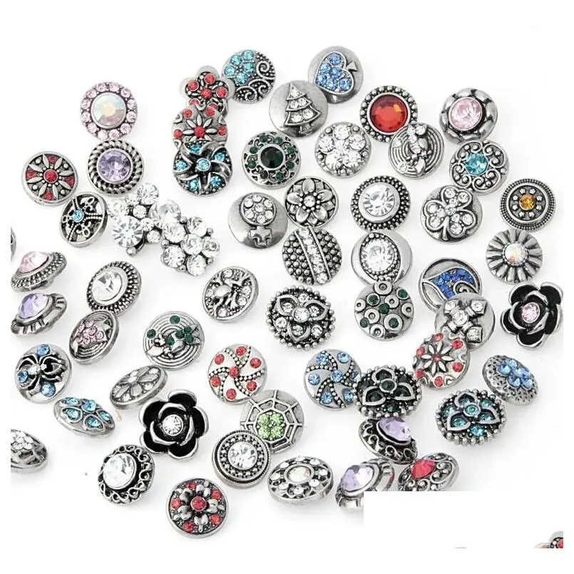 Charm Bracelets 12Mm Snap Button Mixed Style Diy Interchangeable Jewelry Chunk Fit Noosa Ginger Wholesale Drop Delivery Dhwum