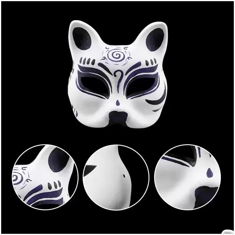 Party Masks Stock Makeup Dance White Embryo Mod Diy Painting Handmade Mask Pp Animal Halloween Festival Paper Face Drop Delivery Home Dhctg