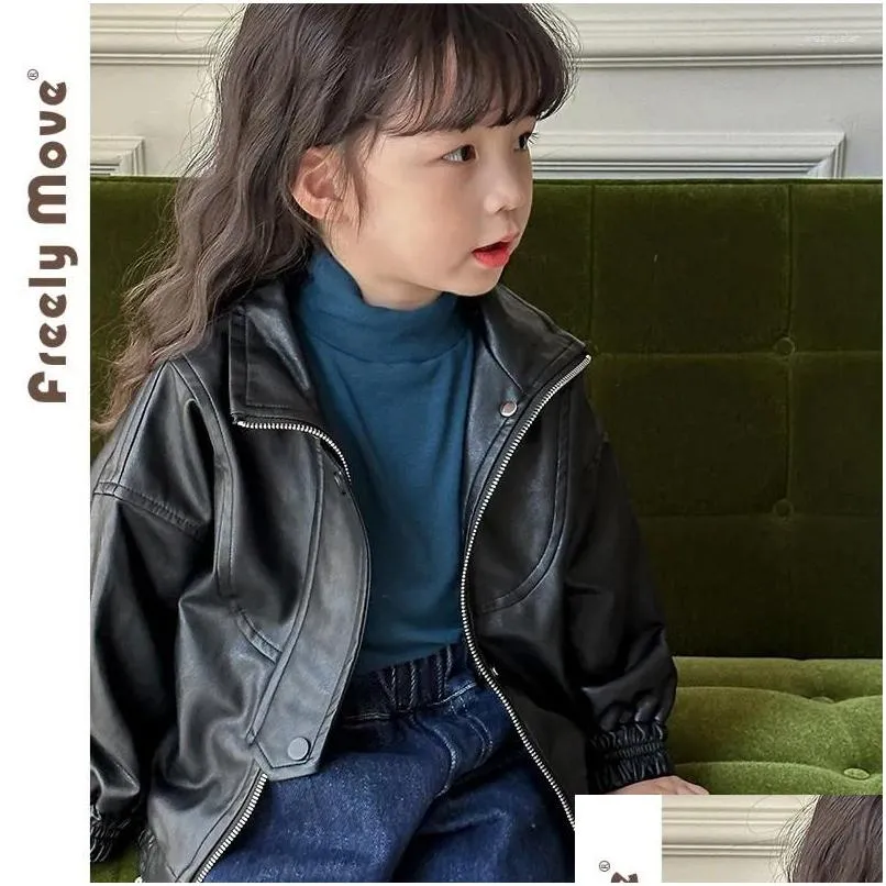 Jackets Freely Move 2024 Baby Girls Coats Autumn Winter Faux Fur Solid Zipper Kids Jacket Coat Boys Outerwear Children Clothing For