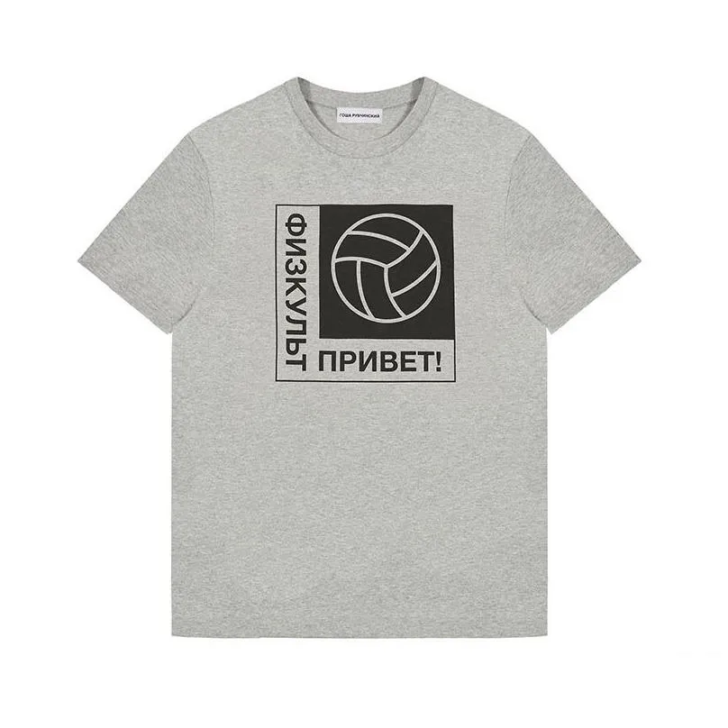 Men`S T-Shirts Men Women Gosha Volleyball Printed Casual Designer Tshirts Summer Male Female Crew Neck Short Sleeve Tops Solid Color T Dhnjb