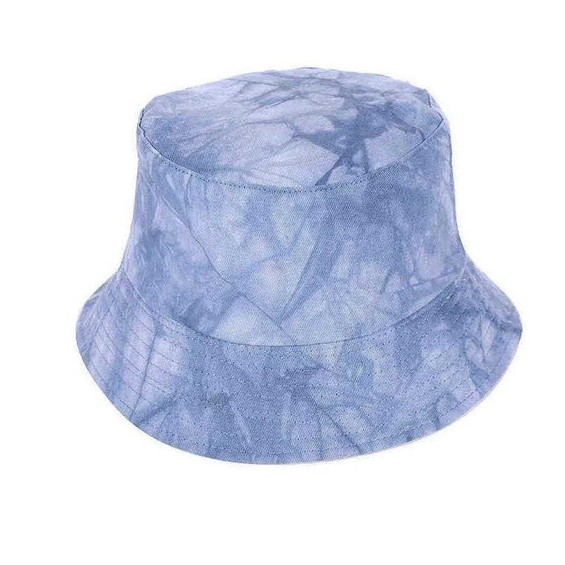 Wide Brim Hats New Tie Dye Bucket Double-Side-Wear Hat Avocado Zebra Cow Print Packable Outdoor Sun Fisherman Caps G220311 Drop Delive Dhekl