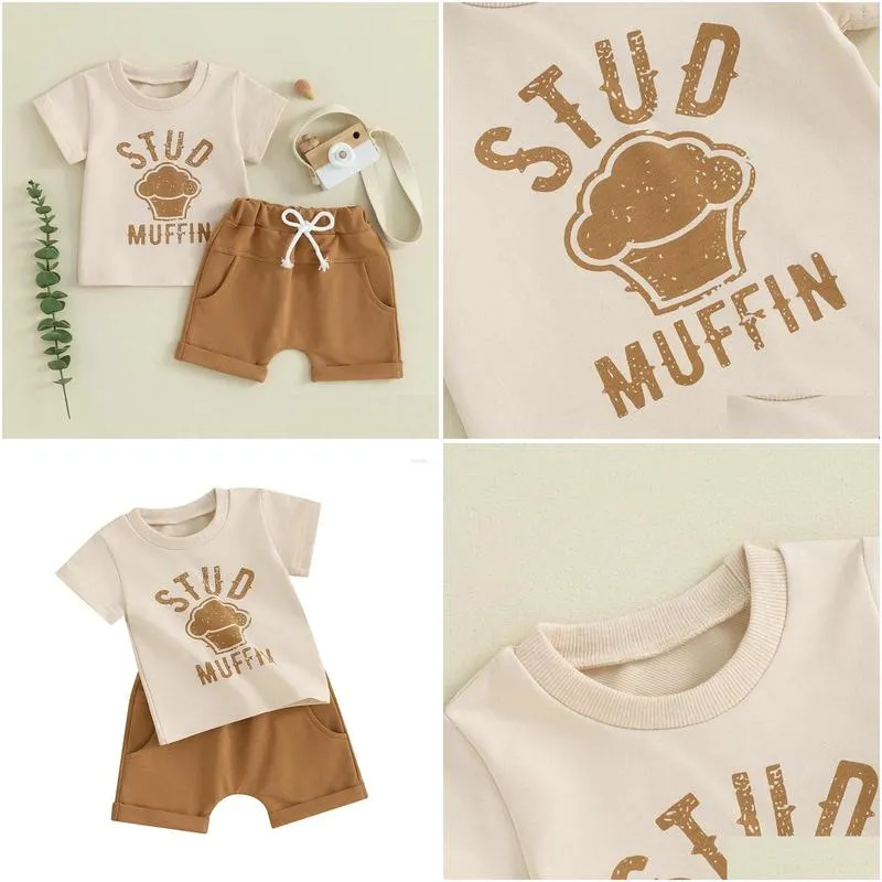 Clothing Sets Baby Girl Summer Clothes Patchwork Short Sleeve Tee Shirts Top With Loose Shorts Infant Two Piece Outfits