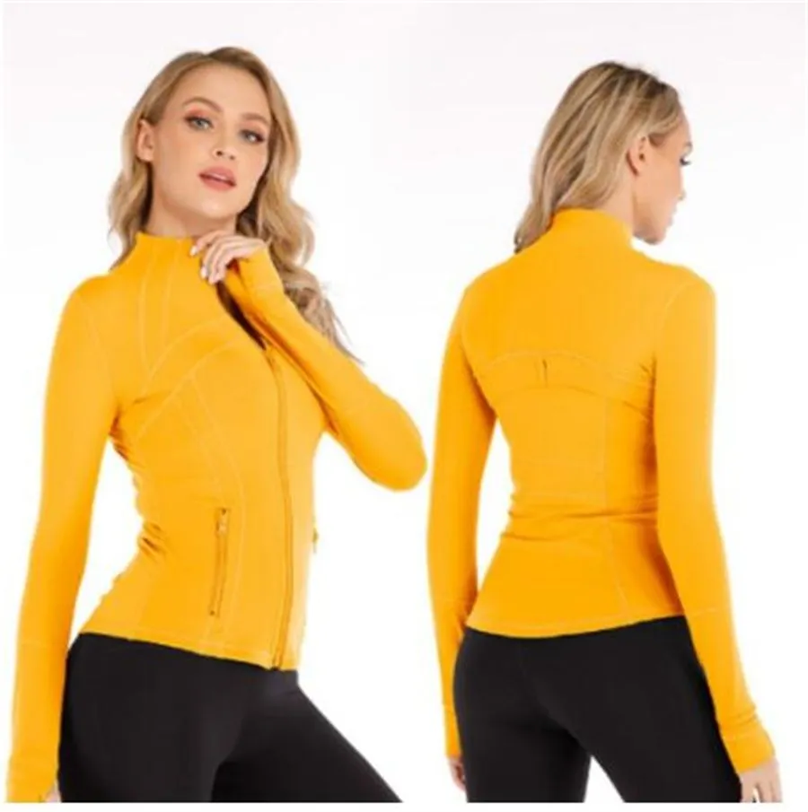 LU-088 2023 Yoga Jacket Women`s LL Define Workout Sport Coat Fitness Jacket Sports Quick Dry Activewear Top Solid Zip Up Sweatshirt Sportwear Hot