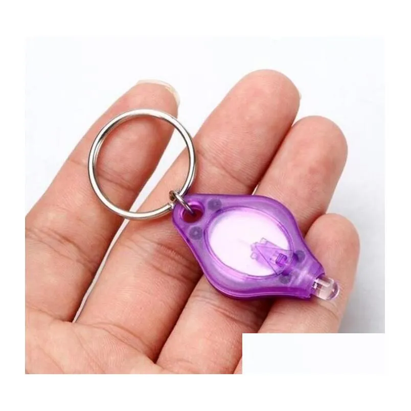 Key Rings New Mini Torch Chain Ring Pk Keyring White Led Lights Uv Light Bbs Ton Ii Pon 2 Micro Keychain Flashlight Drop Delivery Jew Dhkep