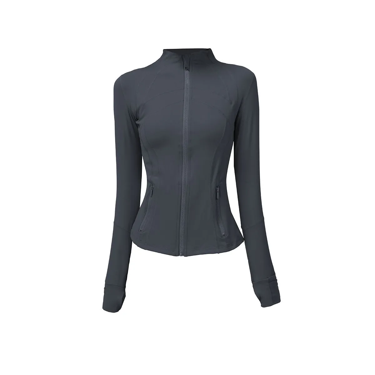 Womens Designer Jacket Define Jacket Fitness Yoga Outfit Womens Jacket Slim Sports Jacket Stand up Collar Zipper Long Sleeve Tight Yogas Shirt Gym Thumb Athtic