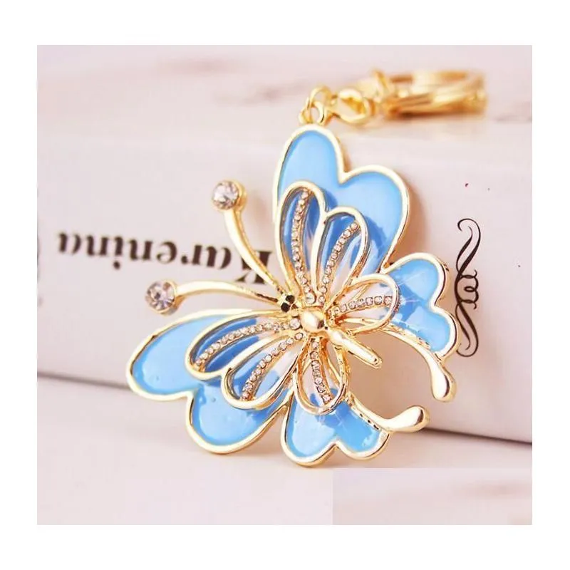 Keychains & Lanyards Compare With Similar Items Bling Crystal Butterfly Pendant Keychain Insects Key Chain Metal Ring Gift 4 Colors D Dhsa5