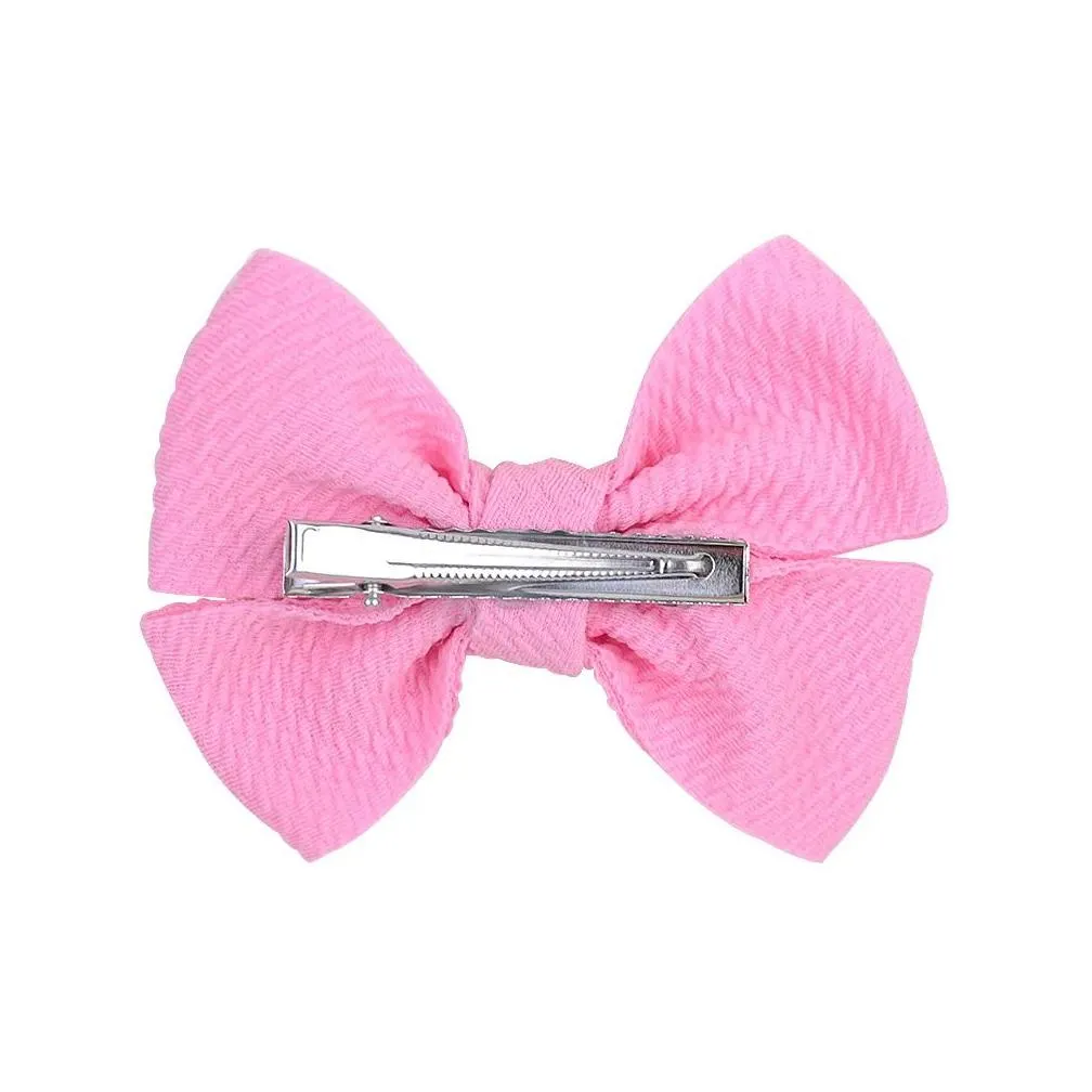 4 Inches Solid Bows Simple Hair Clip For Kids Girls Boutique Hairgrips Handmade Party Headwear Hair Accessories ZZ