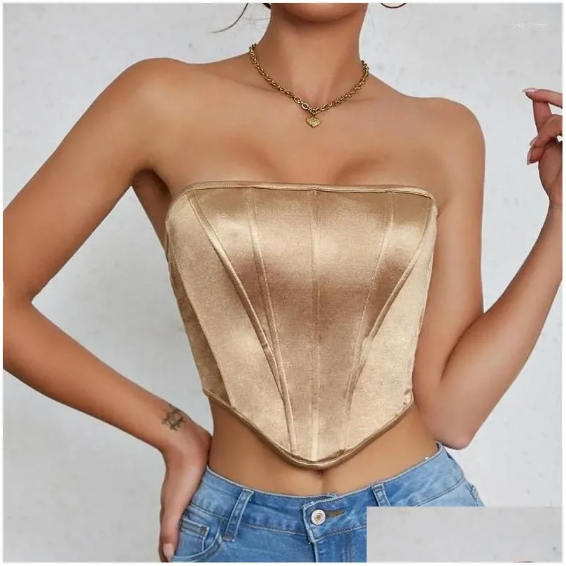 Women`s Tanks Sexy Y2k Crop Top Women Fashion Vintage Shaper Corset Camis Club Party Tank Casual Streetwear Clothing Ropa Mujer