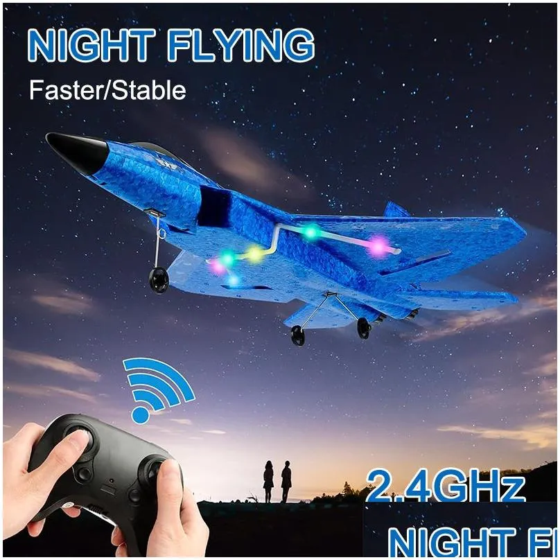 Electric/Rc Aircraft Su35 Remote Control Airplane Rc Foam Radio Controlled Glider Su57 Fighter With Led Lights Flying Model Kids Toy Dh76E