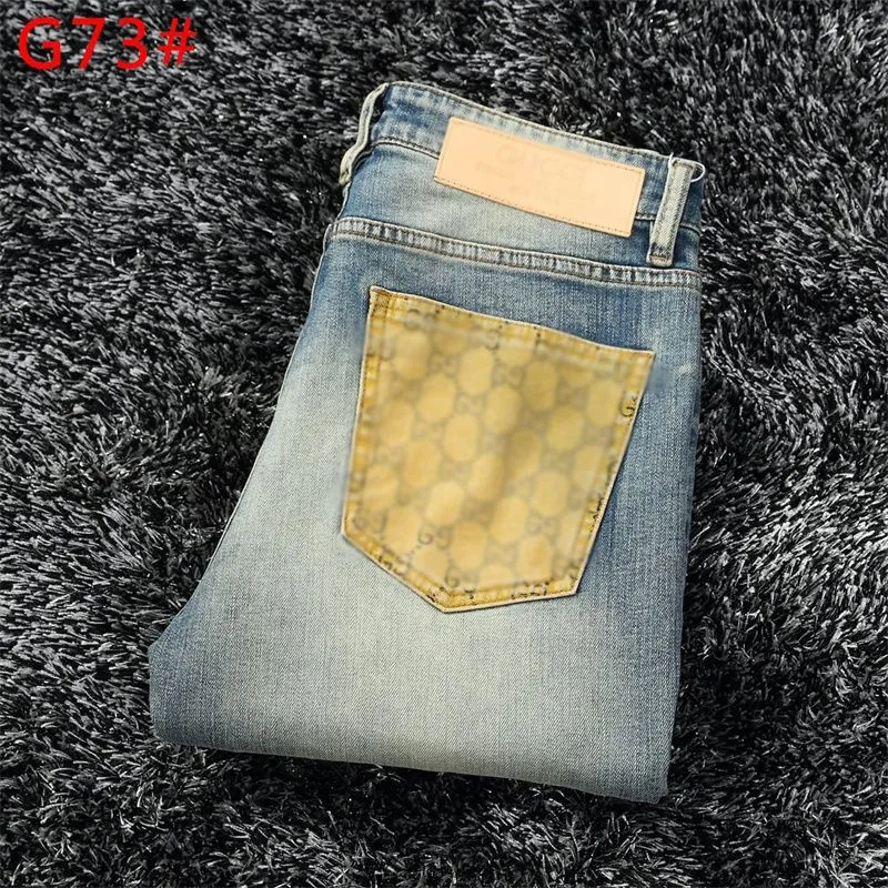 Men`s Designer Jeans Men`s European Men`s pants Motorcycle embroidery  Ripped Cotton fashion Jeans Men`s cargo Pants Black hip size 28-40