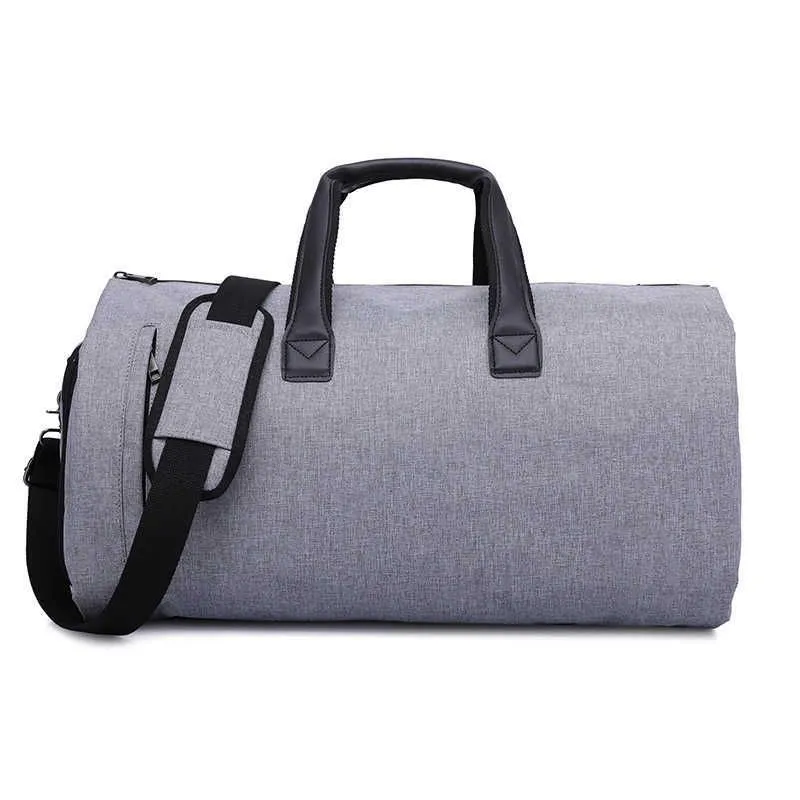 2 in 1 Convertible Garment Bag Carry on Travel Suit Bag Sport Duffel Bag with Shoulder Strap Independent Shoe Department MS456G Q0705