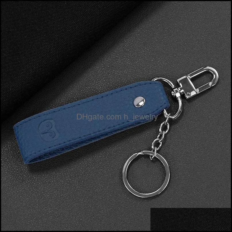 Keychains Pu Leather Keychain Wristlet Key Fob Fashion Women Men Drop Delivery Accessories Dhgarden Dhwb8