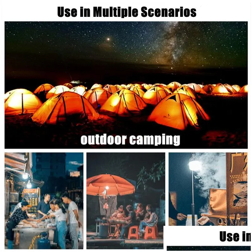 Portable Lanterns 1-10pcs Camping Lantern USB Rechargeable LED Emergency Lights Outdoor Portable Lamp with Hook Bulb Battery BBQ Tents Home Decor