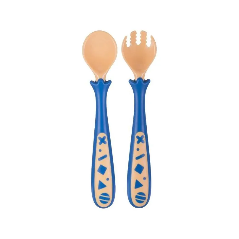 Heguo Maternal and Infant Products Baby Learns to Eat Elbow Set Wholesale Children`s Feeding Tableware Twistable Spoon