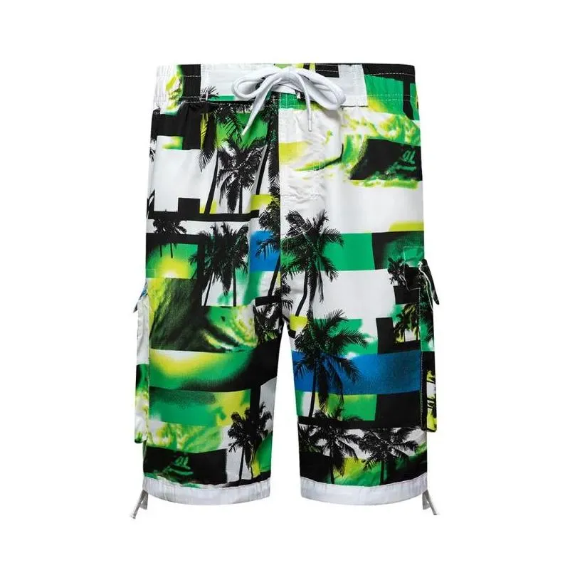 Men`s Beach Pants Party Liberal Personality Coconut Leisure Holiday Spring Running Shorts
